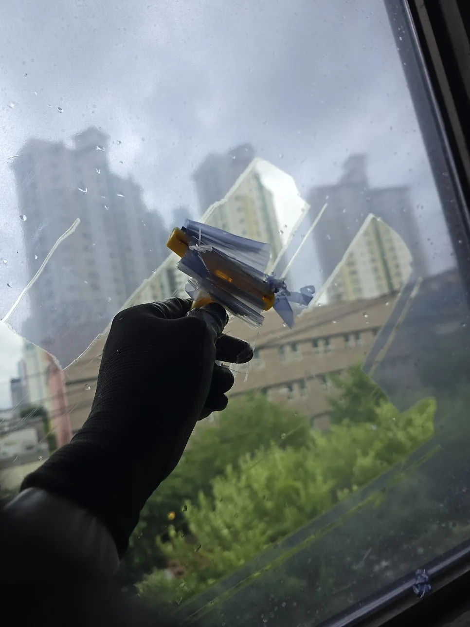 사무실창문 필름 제거 작업 과정