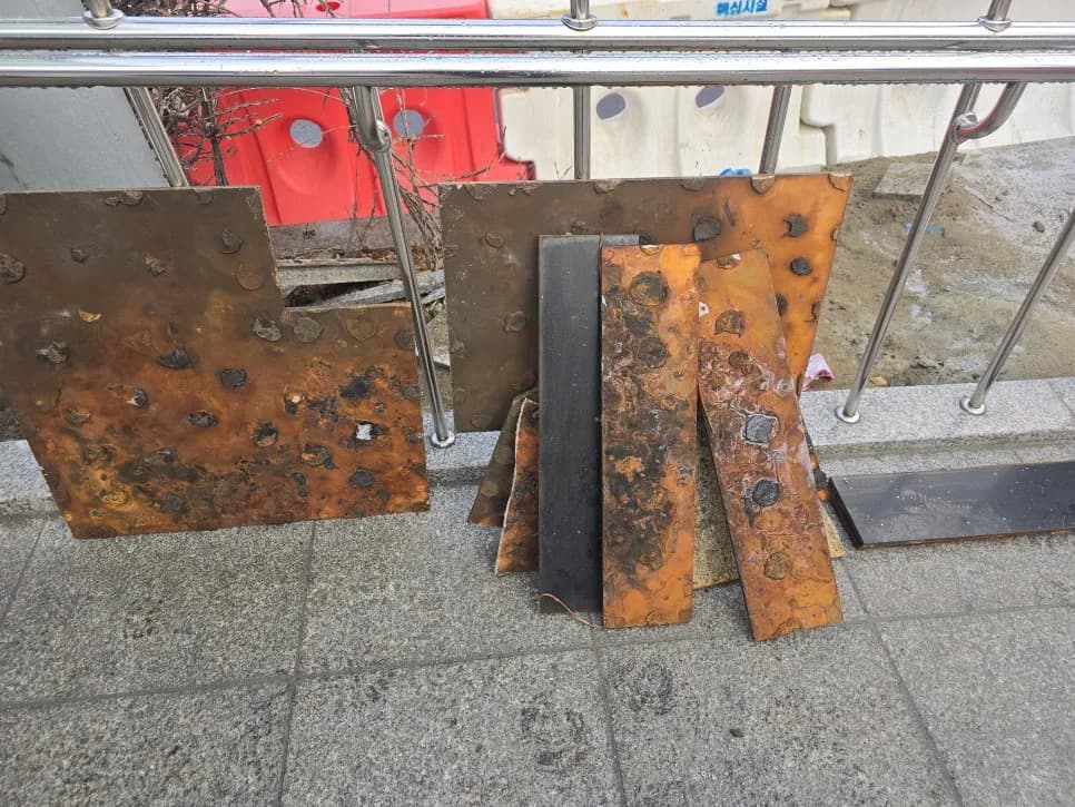 승강기바닥대리석 깨짐 작업 과정