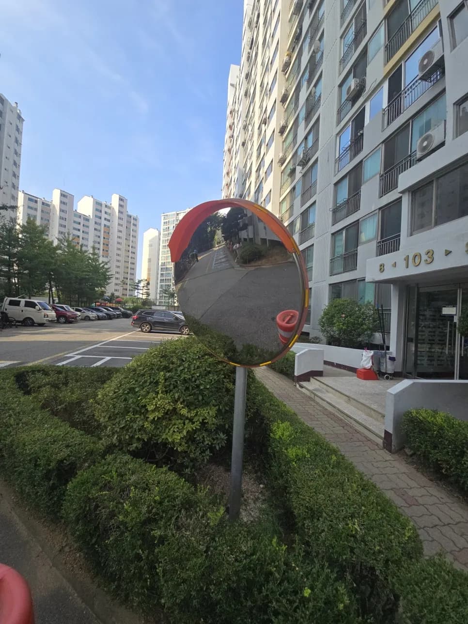 야외코너반사경설치 작업 과정